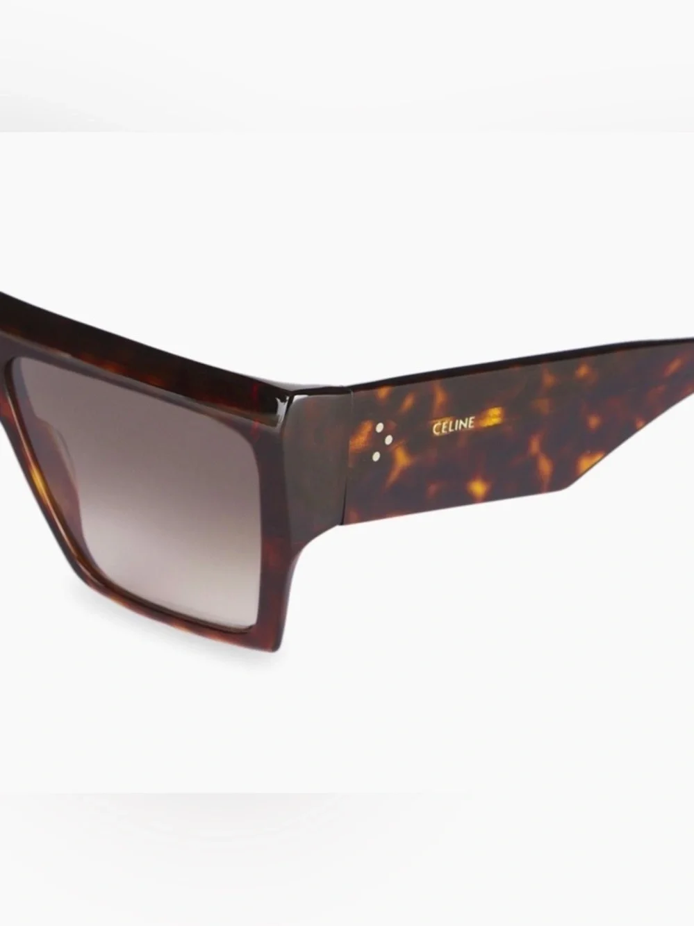 CELINE CL400921 60mm Oversized Square Unisex Sunglasses NWT Dark Havana 52F
